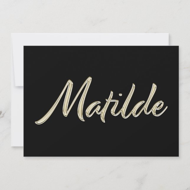 Matilde white gold Handwriting Card (Front)