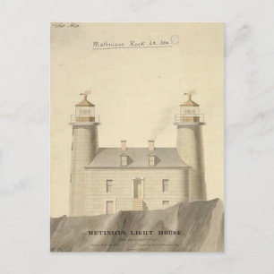 Matinicus Rock Lighthouse Schematics Postcard