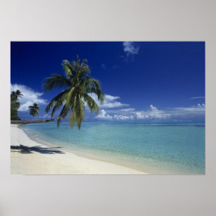 Matira Beach on the island of Bora Bora, Poster