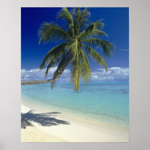 Matira Beach on the island of Bora Bora, Society Poster