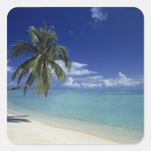 Matira Beach on the island of Bora Bora, Square Sticker