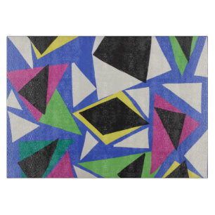 Matisse Abstract Geometric Blue Cut Out Art Cutting Board