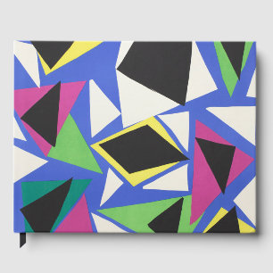 Matisse Abstract Geometric Blue Cut Out Art Guest Book