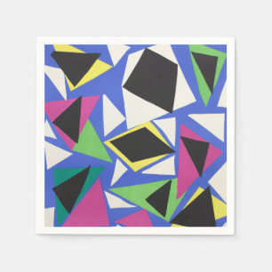Matisse Abstract Geometric Blue Cut Out Art Napkin