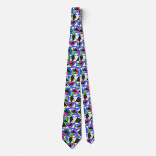 Matisse Abstract Geometric Blue Cut Out Art Tie