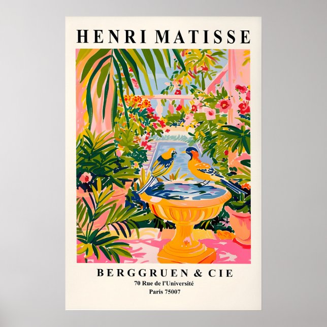 Matisse Art Print Songbirds in Bird Bath (Front)