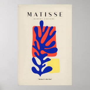 Matisse Art Prints - Blue Coral Abstract Colour