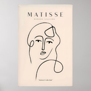 Matisse Art Prints - Continuous Line Abstract Face