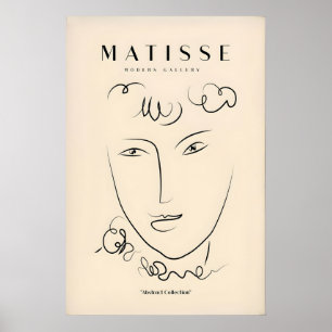 Matisse Art Prints - Line Art Face Curly Hair