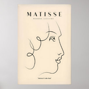 Matisse Art Prints - Line Art of a Ladys Face