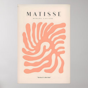 Matisse Art Prints - Peach Coral Swirl Abstract