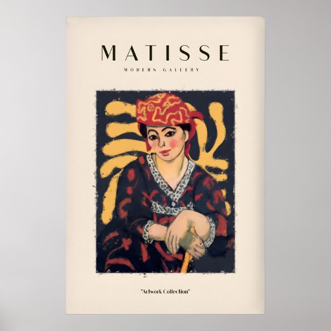 Matisse Art Prints - Woman in Patterned Hat Dress (Front)