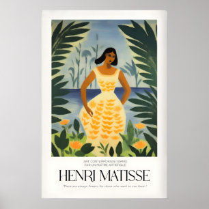 Matisse Art Prints - Woman Tropical Leaves Art