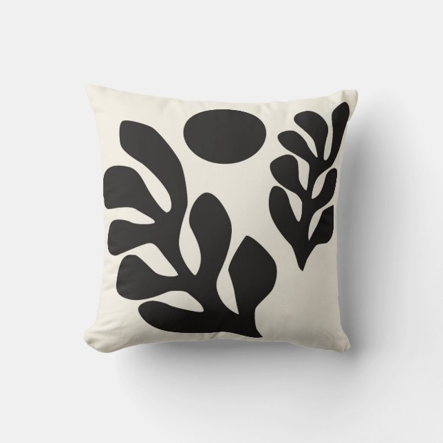 Matisse Black and White Monochrome Cushion (Front)