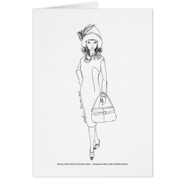 Matisse Doll Fashion Watercolor- Red/Blk CapeDress (Front)