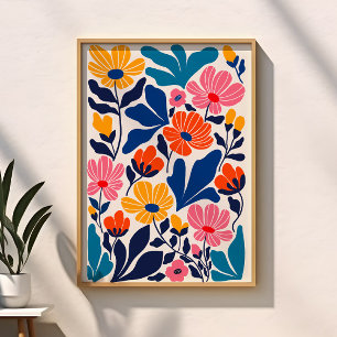 Matisse Inspired Abstract Contemporary Floral Poster