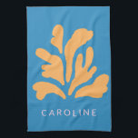 Matisse Inspired Abstract Shape Blue Personalised Tea Towel<br><div class="desc">Matisse Inspired Abstract Shape Blue Personalised Kitchen Towel</div>