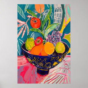 Matisse Inspired Fruit Bowl Art Print Tropical