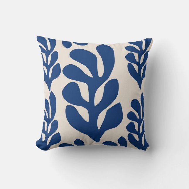 Matisse Leaves Blue Cushion (Front)
