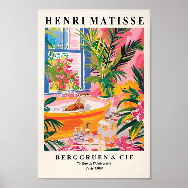 Matisse Poster, Cute Otter Poster, Maximalist Mid  Poster (Front)