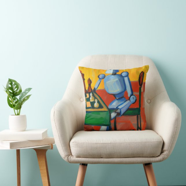 Matisse's Robot Chess Player  Cushion (Chair)