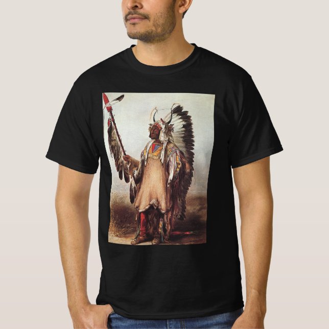 Mato-Tope, A Mandan Chief Portrait by Karl Bodmer T-Shirt (Front)