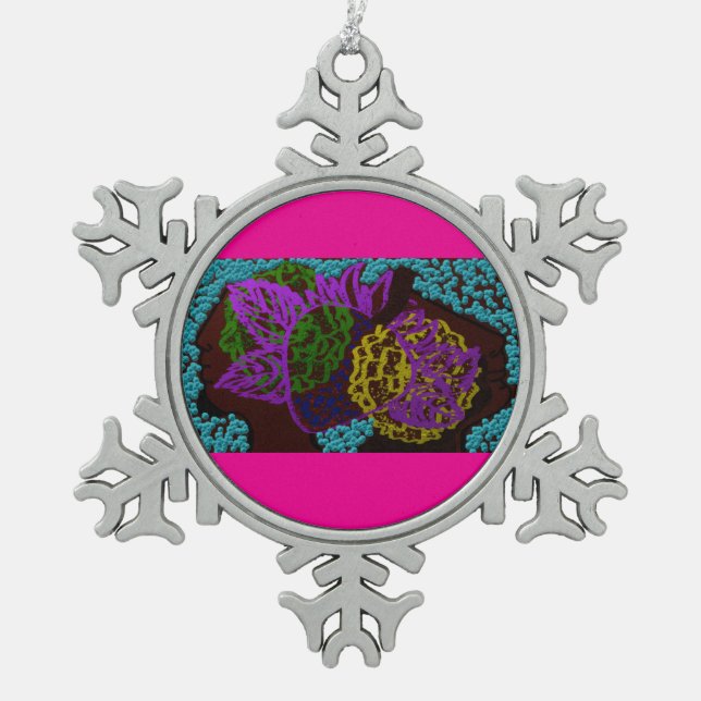 Matrimony Snowflake Pewter Christmas Ornament (Front)