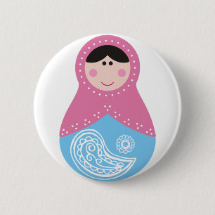 Matrioska pasley spring 6 cm round badge