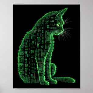 Matrix Cat Art  Poster