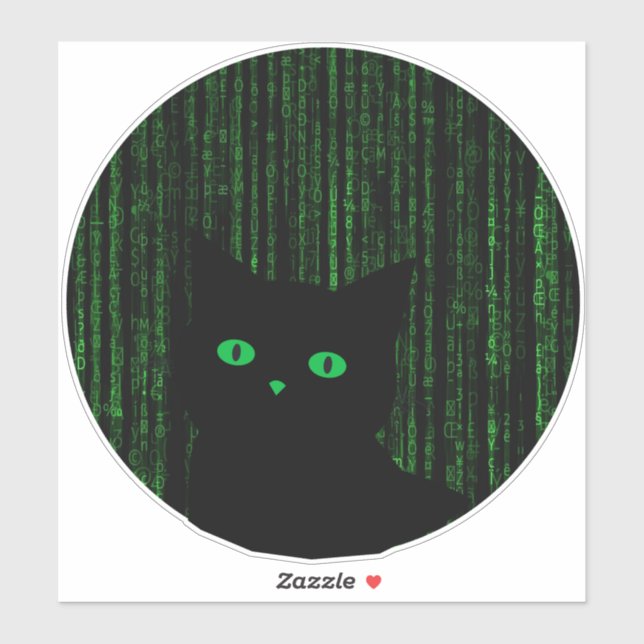 matrix cat, the matrix rain code, binary code (Sheet)