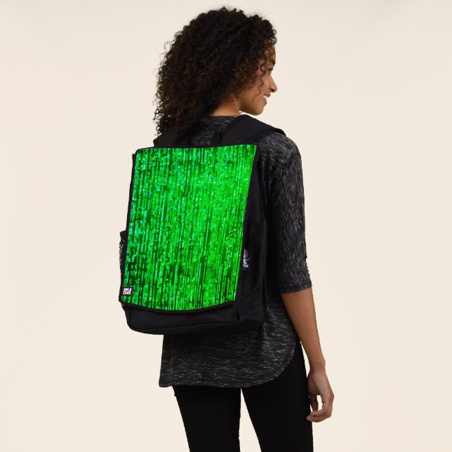 Matrix-Inspired Party Cover Image Futuristic Style Backpack (Worn)
