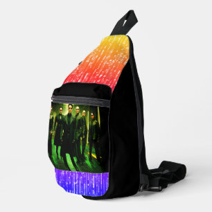 Matrix-Inspired Party Cover Image Futuristic Style Sling Bag