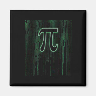 Matrix Inspired Pi Day 3.14 Number Pi Symbol Math  Magnet