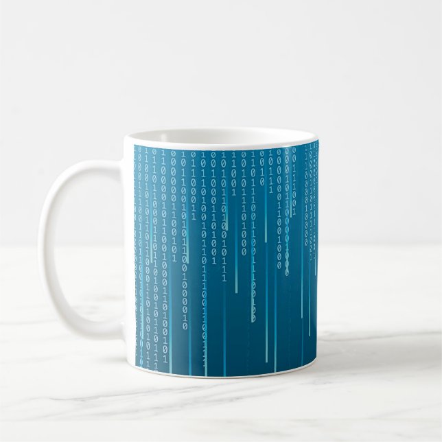 Matrix pattern in Blue Coffee Mug (Left)