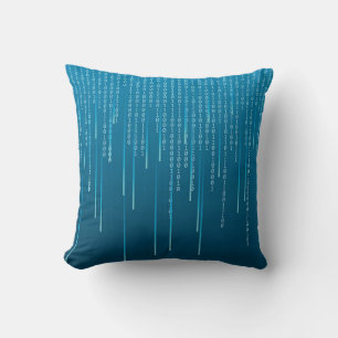 Matrix pattern in Blue Cushion