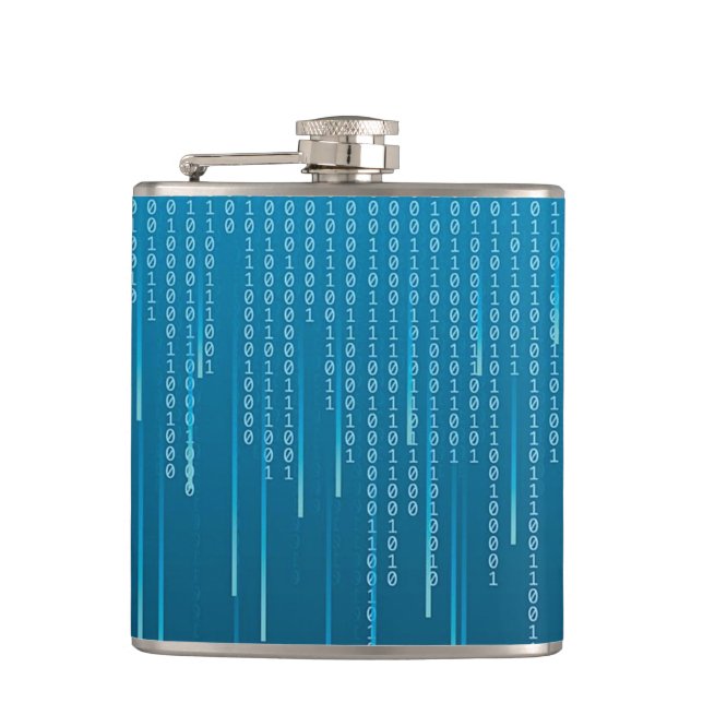 Matrix pattern in Blue Hip Flask (Front)
