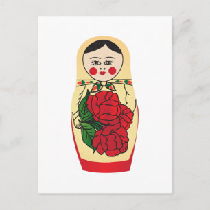 Matrjoška doll postcard
