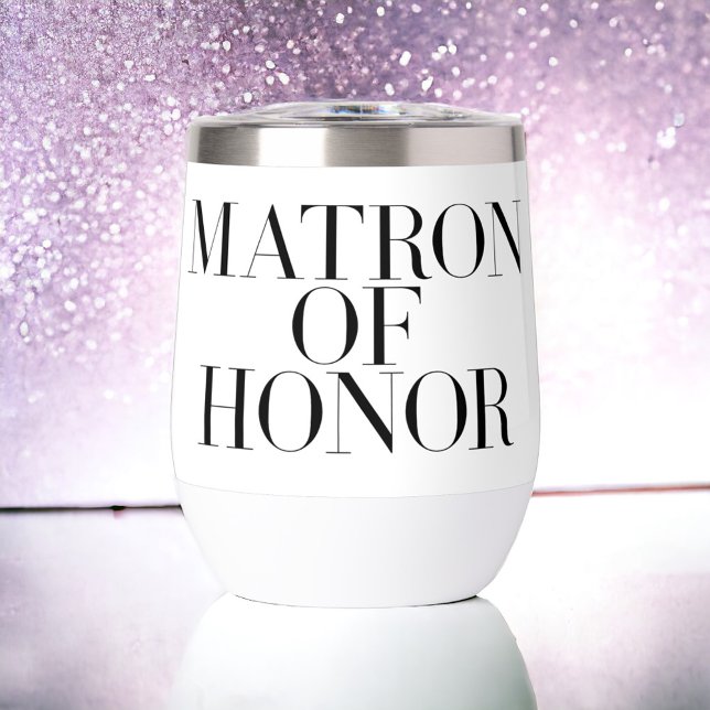 Matron of Honour Black Modern Elegant Personalised (Creator Uploaded)