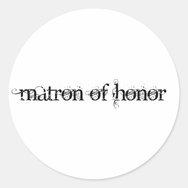Matron of Honour Classic Round Sticker (Front)