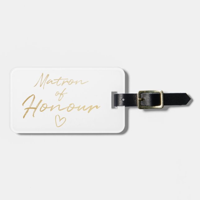 Matron of Honour - Gold faux foil Luggage Tag (Front Horizontal)