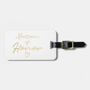 Matron of Honour - Gold faux foil Luggage Tag