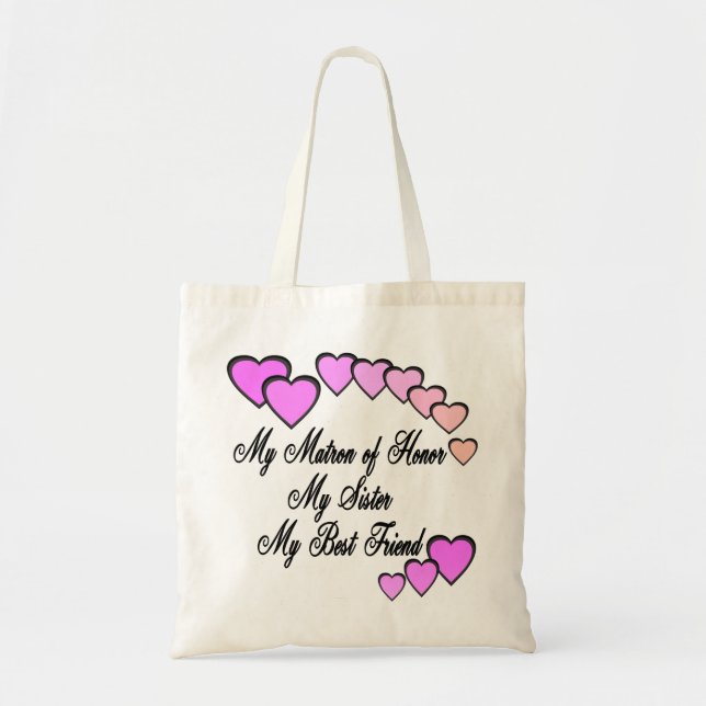 Matron of Honour Hearts Tote Bag (Front)