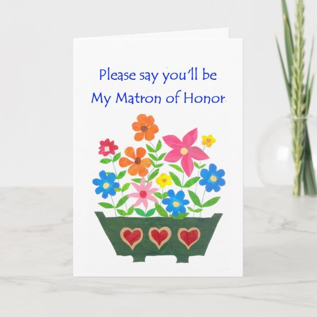 Matron of Honour Invitation Card (Front)
