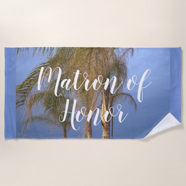 Matron of Honour Palm Trees Beach Towel (Front)