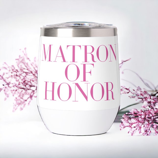 Matron of Honour Pink Modern Elegant Personalised  (Creator Uploaded)