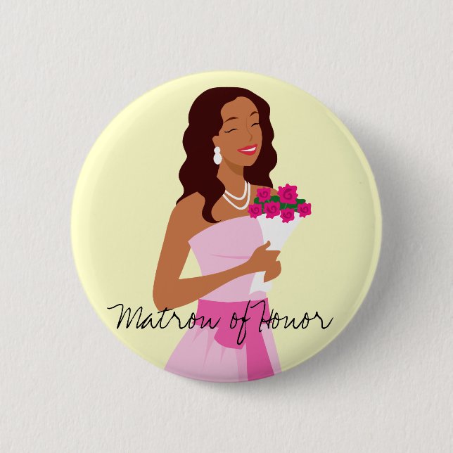 Matron Of Honour Pink Wedding Gown Button (Front)