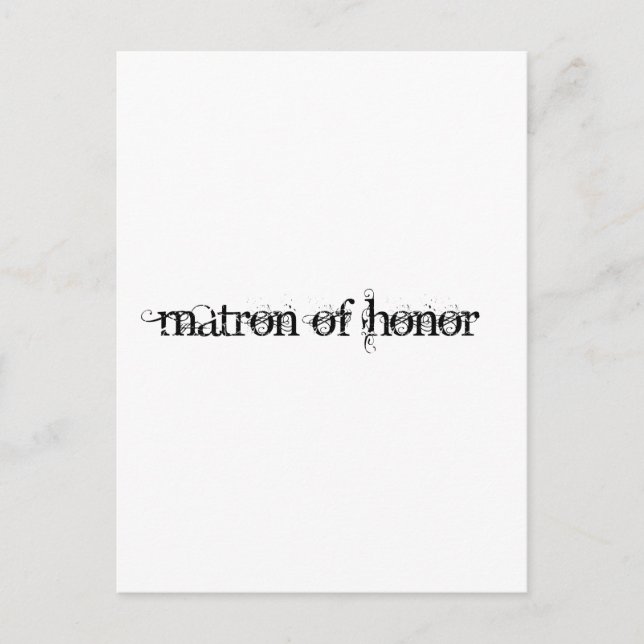 Matron of Honour Postcard (Front)