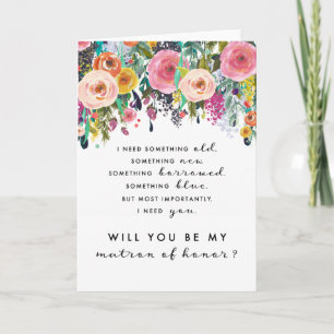 Matron of Honour Proposal Card, Ashley Collection Card