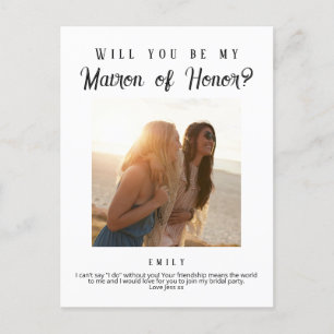 Matron of Honour proposal, Custom Newspaper  Postcard