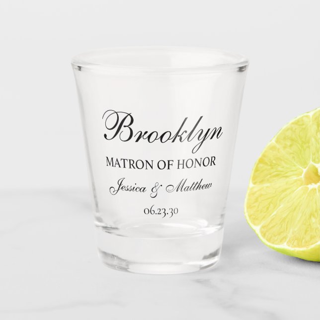 Matron of Honour Script Customised Shot Glass (Front)